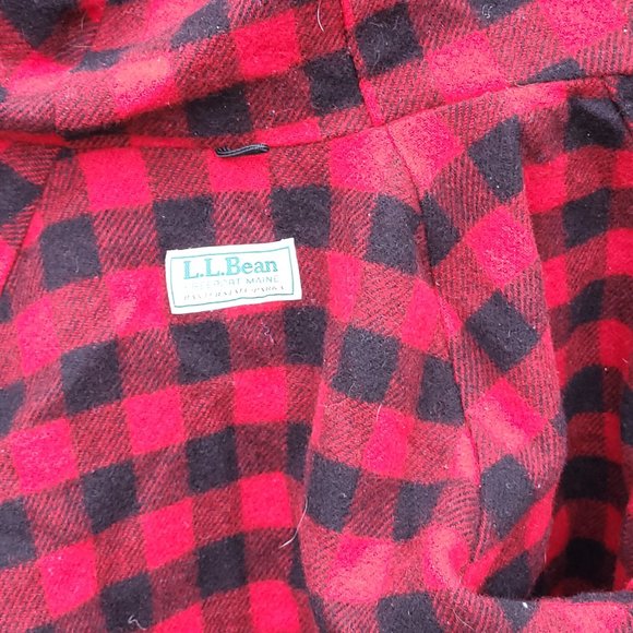 Vintage LL Bean Baxter State Parka Red with Plaid lining Size Large - Picture 6 of 11